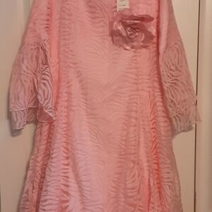 Serafina  Elegant Pink Dress with Floral Detail